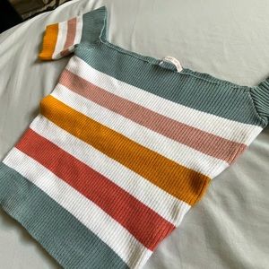 Size L striped cropped top